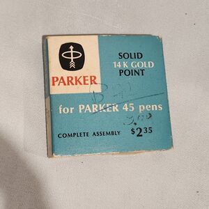 Vintage PARKER 45 Fountain Pen Part 14K Nib Tip in Box